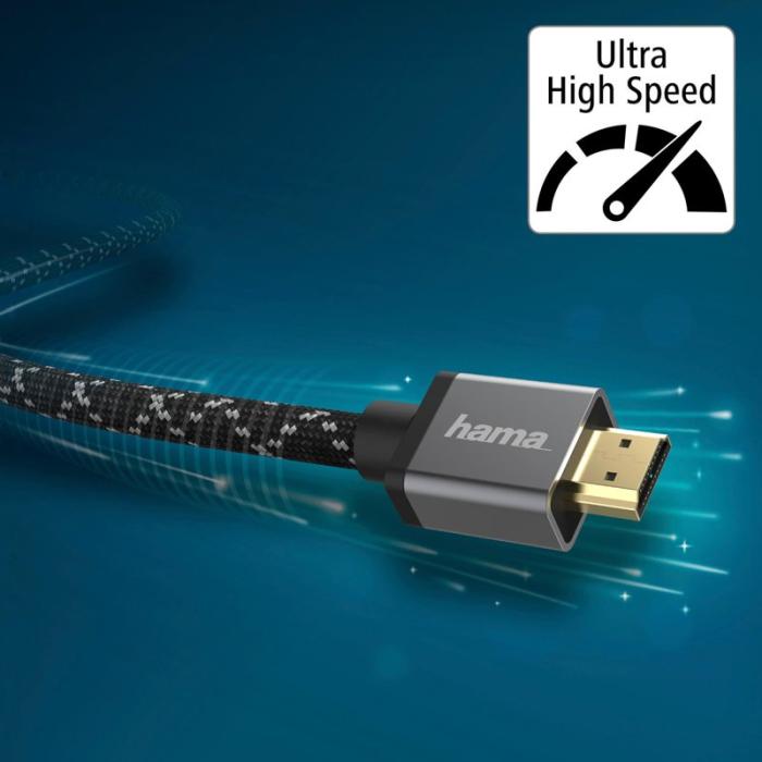 Hama - HAMA Kabel HDMI Ultra High Speed 8K 48Gbit/s Metall Guld 5.0m