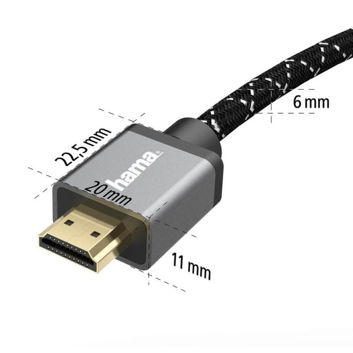 Hama - HAMA Kabel HDMI Ultra High Speed 8K 48Gbit/s Metall Guld 5.0m