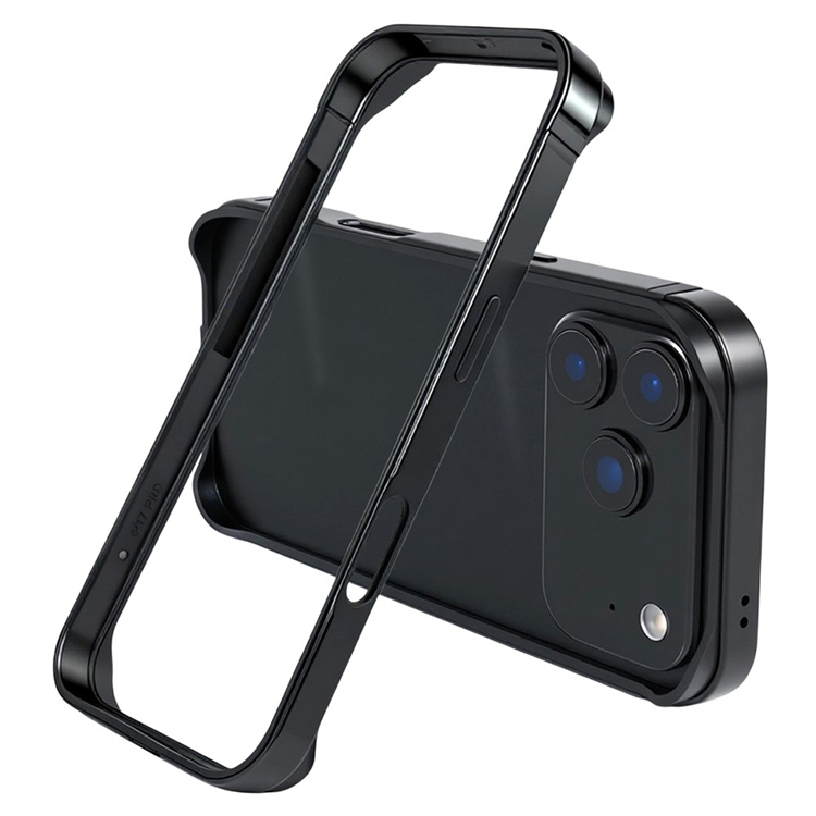 iPhone 17 Pro Mobilskal Bumper Ultra Thin Metal TPU - Svart | 2353 | AlltMobil