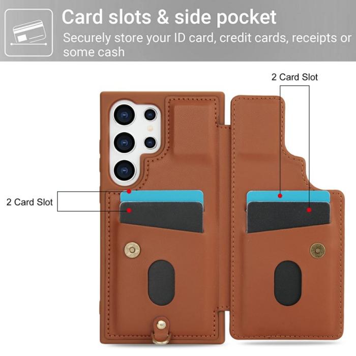 OEM - Mobilfodral för Samsung Galaxy S26 Ultra Konstläder - Brun