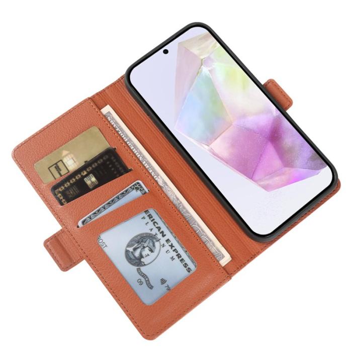 OEM - Plånboksfodral för Samsung Galaxy S26 Konstläder Magnetiskt - Brun