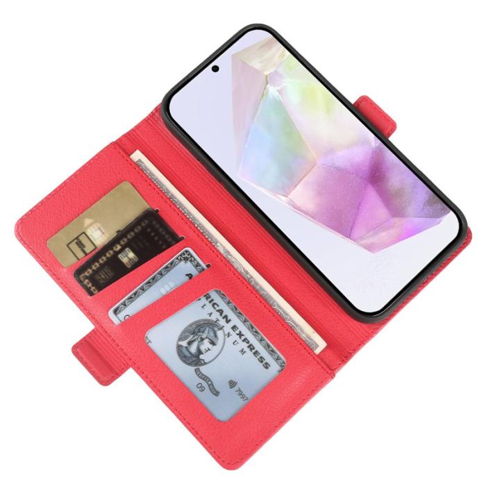 OEM - Plånboksfodral för Samsung Galaxy S26 Konstläder Magnetiskt - Röd
