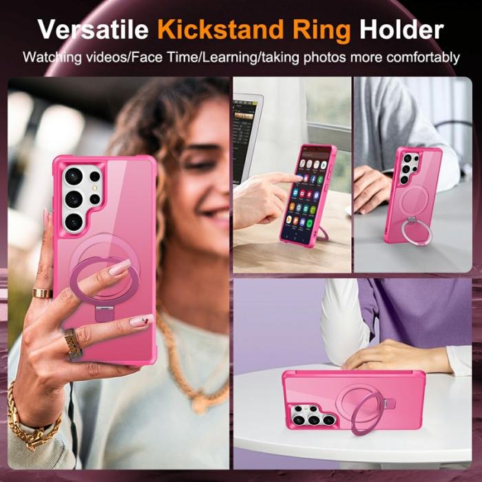OEM - Mobilskal för Samsung Galaxy S26 Ultra Magnetiskt Ringhållare TPU + PC - Rosa
