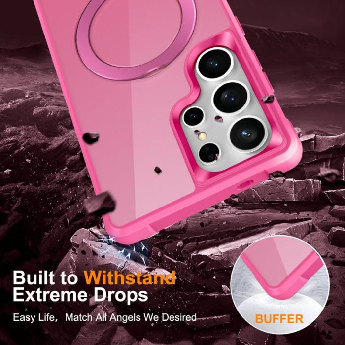 OEM - Mobilskal för Samsung Galaxy S26 Ultra Magnetiskt Ringhållare TPU + PC - Rosa
