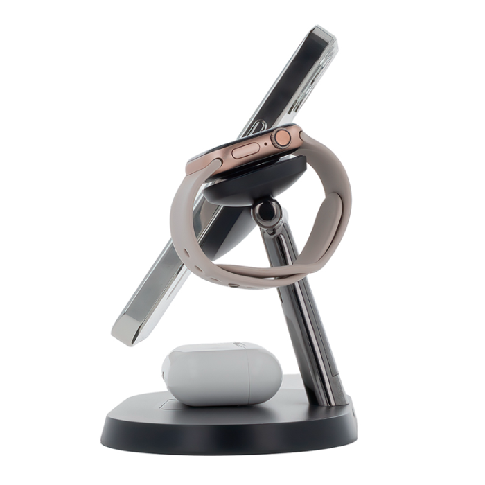 Maxlife - Maxlife 3-in-1 Trådlös Laddare Magsafe iPhone, Apple Watch, AirPods - Svart