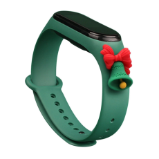 OEM - Xiaomi Mi Band 3/4 Silikon Strap Xmas Bell - Mörkgrön