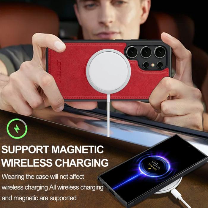 LC.imeeke - LC.IMEEKE Mobilskal för Samsung Galaxy S26 Ultra Magnetiskt Konstläder + TPU Röd