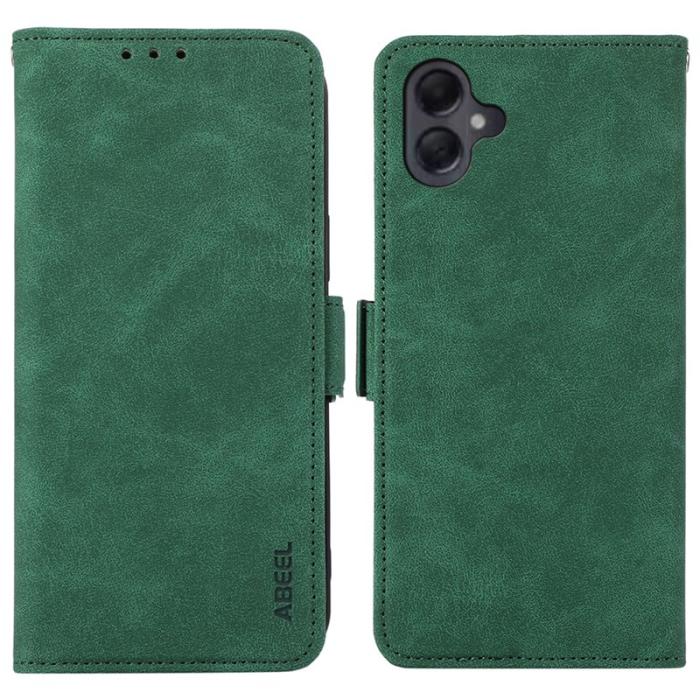 ABEEL - ABEEL Samsung Galaxy A06 4G Plånboksfodral Konstläder Ställ Grön