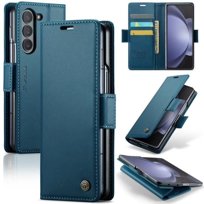 Caseme - CASEME Plånboksfodral Konstläder för Samsung Galaxy Z Fold5 5G - Blå
