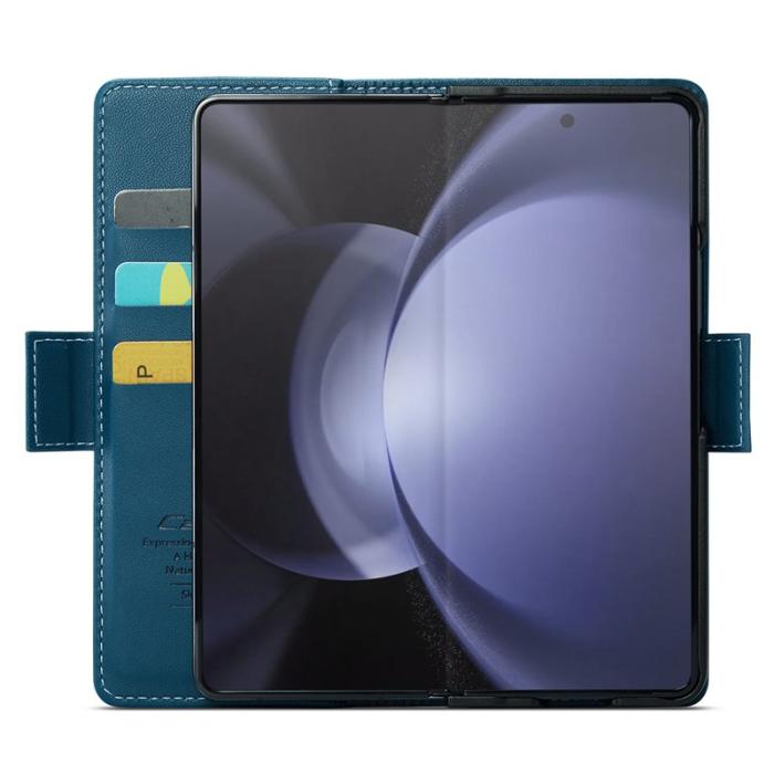 Caseme - CASEME Plånboksfodral Konstläder för Samsung Galaxy Z Fold5 5G - Blå