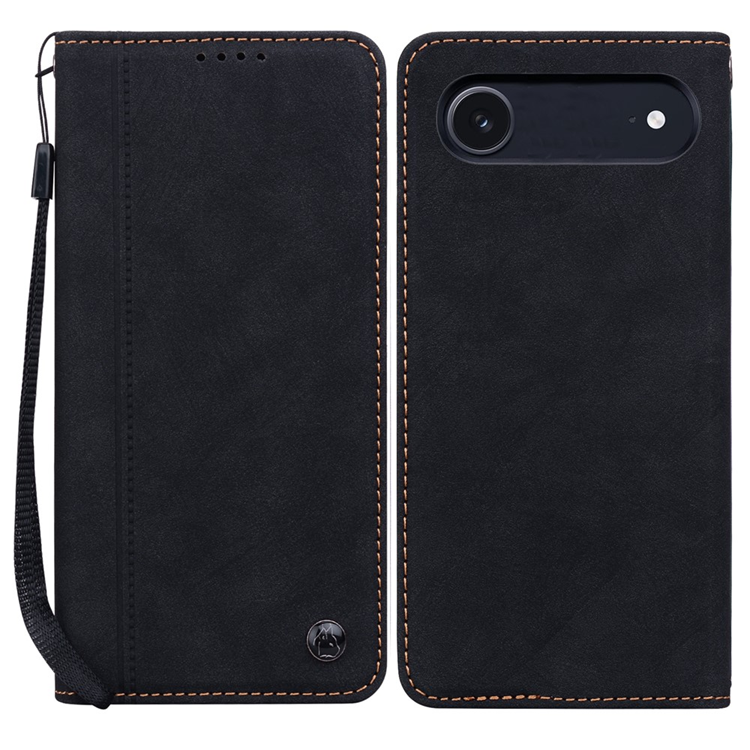 iPhone Air Konstläder Plånboksfodral med Rem Lines Pattern - Svart | 2353 | AlltMobil