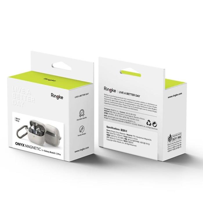 Ringke - Ringke Galaxy Buds 3/3 Pro Skal Magsafe Onyx Magnetic - Varmgrå