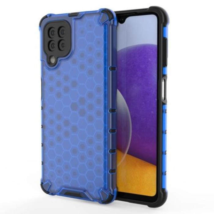 OEM - Galaxy A22 4G Mobilskal HoneyComb - Blå