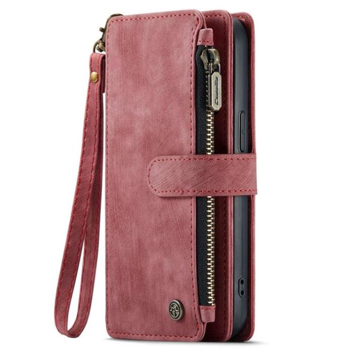 Caseme - CASEME iPhone 14 Pro Plånboksfodral C30 Zipper - Röd