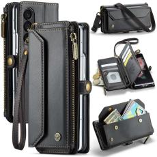 Caseme - CASEME Pl&aring;nboksfodral Konstl&auml;der till Samsung Galaxy Z Fold3 5G - Svart