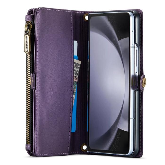 Caseme - CASEME Plånboksfodral Konstläder till Samsung Galaxy Z Fold5 - Lila