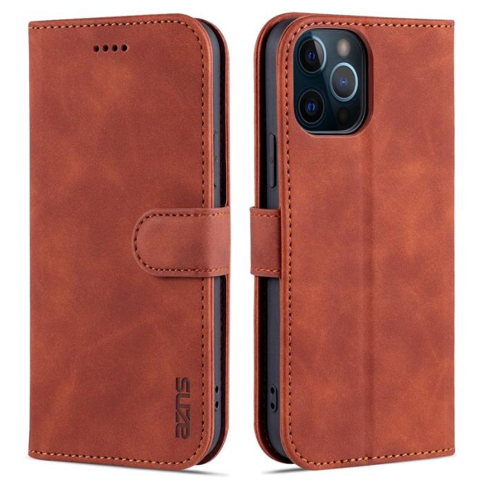 AZNS - AZNS Mobilskal till iPhone 13 KonstLäder Folio Flip Wallet - Brun