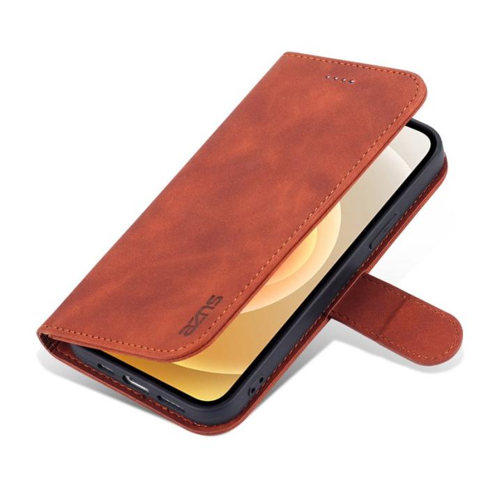 AZNS - AZNS Mobilskal till iPhone 13 KonstLäder Folio Flip Wallet - Brun