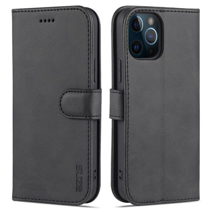 AZNS - AZNS Mobilskal till iPhone 13 KonstLäder Folio Flip Wallet - Svart