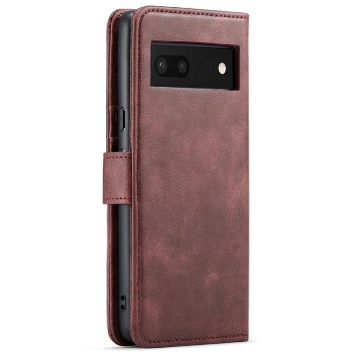 DG.MING - DG.MING Google Pixel 7 Plånboksfodral Detachable 2in1 Äkta läder - Röd