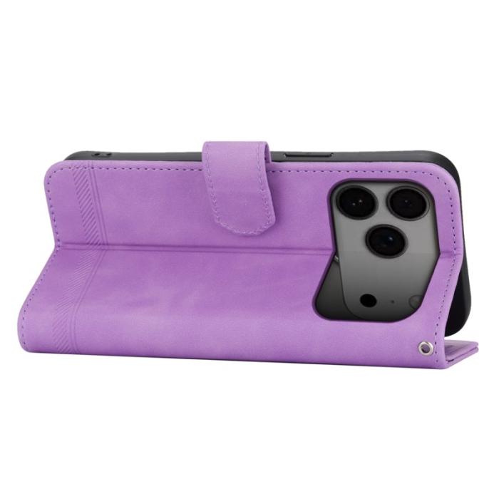 DIERFENG - DIERFENG DF-03 Plånboksfodral för iPhone 17 Pro Max Konstläder - Lila