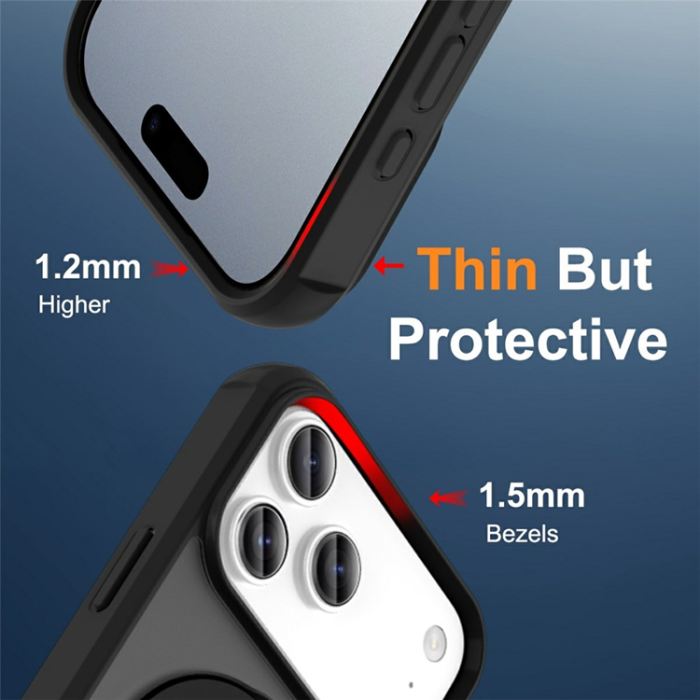 A-One Brand - iPhone 17 Pro Mobilskal MagSafe TPU+PC Kickstand - Svart