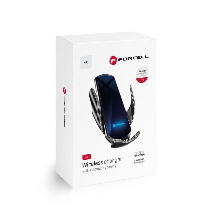 Forcell - Forcell Mobilhållare med trådlös laddning HS1 15W Blå