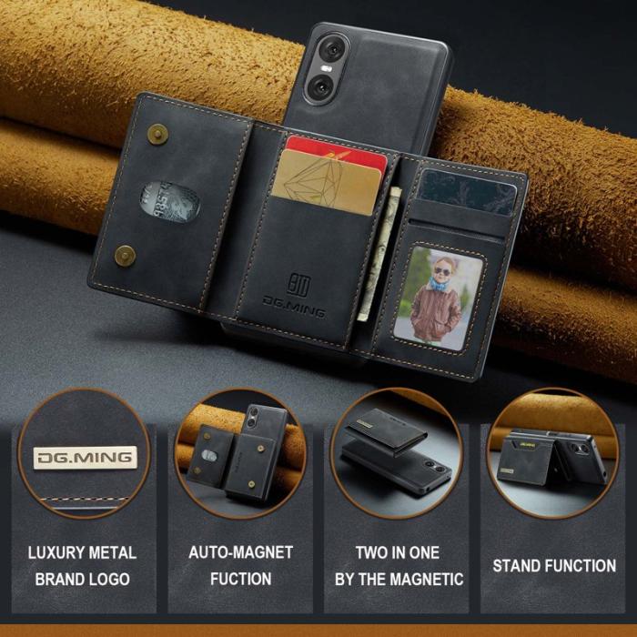 DG.MING - DG.MING M2 Series Mobilskal till Sony Xperia 10 VI Plånboksfodral Svart