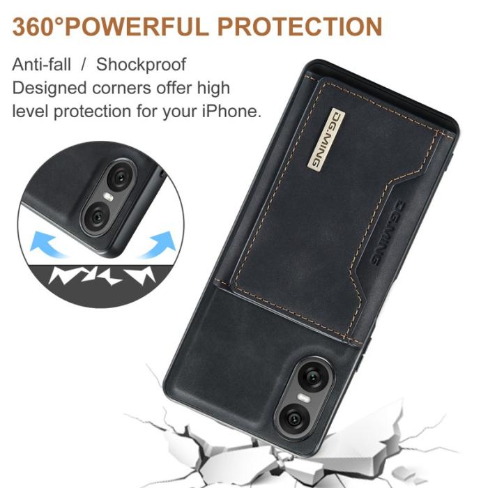 DG.MING - DG.MING M2 Series Mobilskal till Sony Xperia 10 VI Plånboksfodral Svart