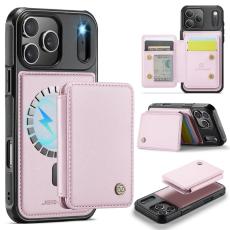 JEEHOOD - JEEHOOD J05 Mobilskal till iPhone 17 Pro L&auml;der med Magnetficka - Rosa