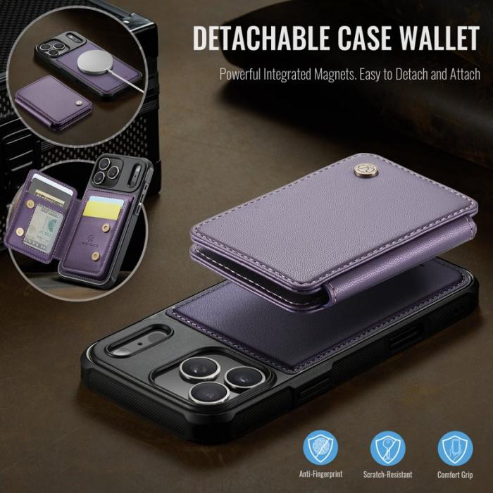 JEEHOOD - JEEHOOD J05 Mobilskal till iPhone 17 Pro Läder med Magnetficka - Lila