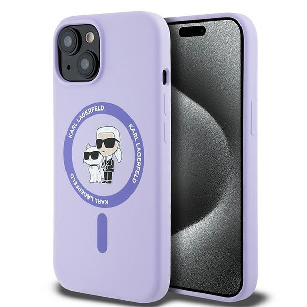 Karl Lagerfeld iPhone 15 Mobilskal MagSafe Karl&Choupette Ring - Lila | 2353 | AlltMobil