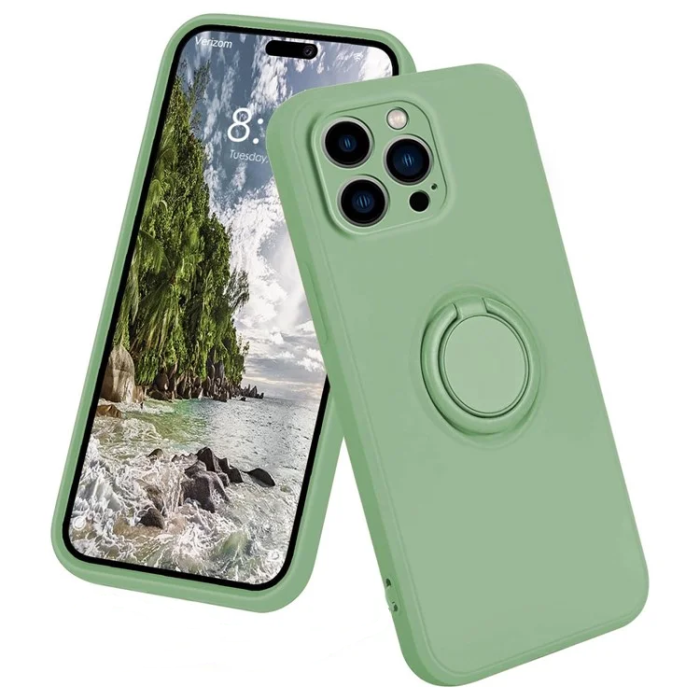 OEM - iPhone 16 Plus Mobilskal Silikon Ring - Grön