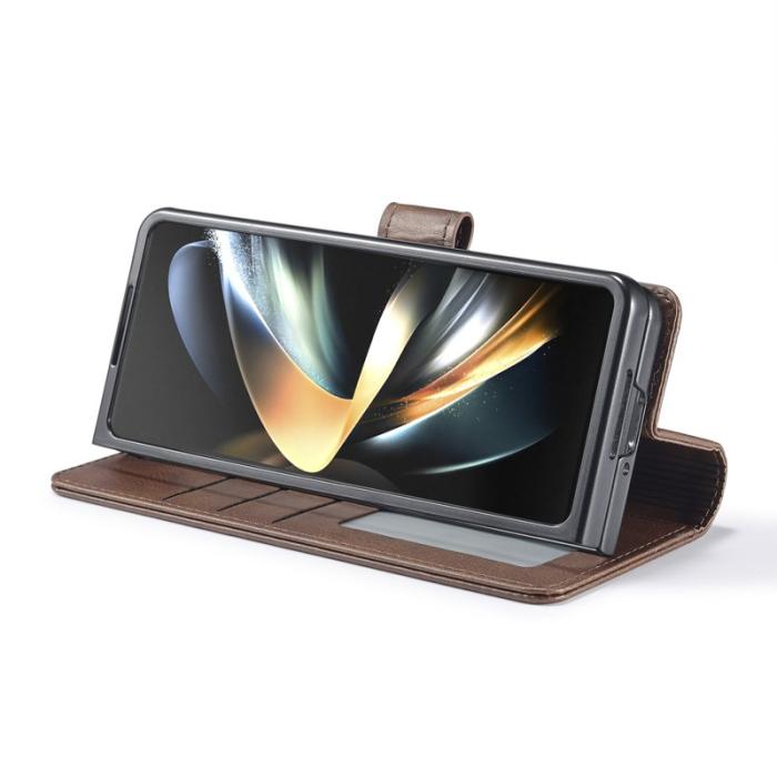 LC.imeeke - LC.IMEEKE Samsung Galaxy Z Fold5 Plånboksfodral Konstläder - Brun
