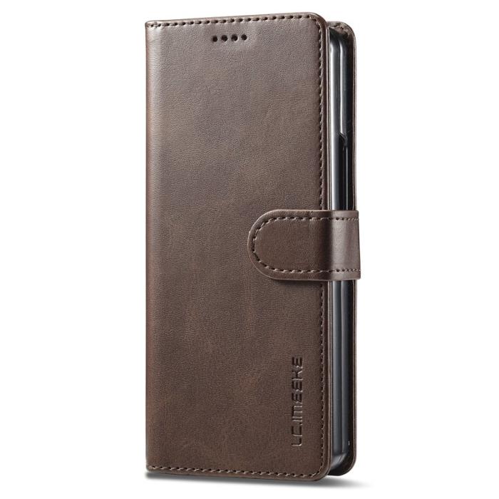 LC.imeeke - LC.IMEEKE Samsung Galaxy Z Fold5 Plånboksfodral Konstläder - Brun