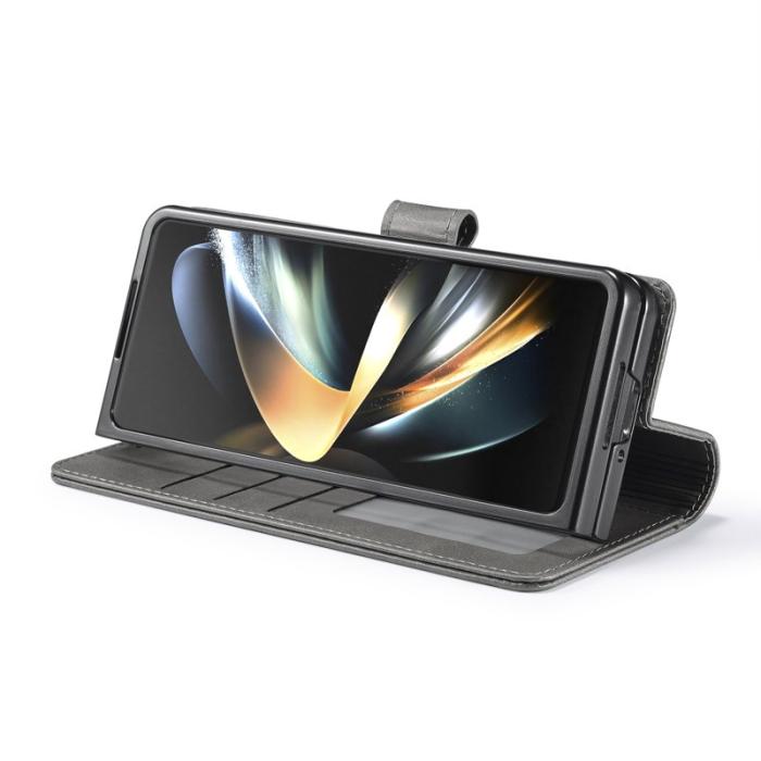 LC.imeeke - LC.IMEEKE Samsung Galaxy Z Fold5 Plånboksfodral Konstläder - Grå