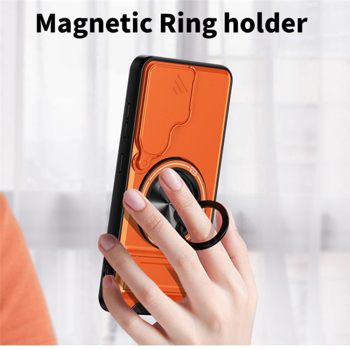 A-One Brand - Galaxy S25 Plus Mobilskal MagSafe med Camera Lens Slider Ringhållare
