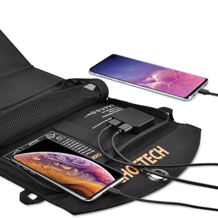 Choetech - Choetech Foldable 2x USB Solladdare 19W - Svart