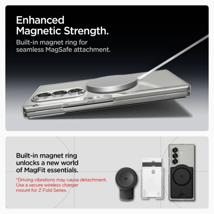 Spigen - Spigen Galaxy Z Fold 7 Mobilskal Magsafe Airskin - Clear/Vit