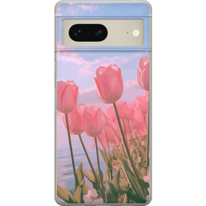 iSecrets - Mobilskal till Google Pixel 7 med Rosa Tulpaner