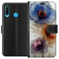 Gustaf - Pl&aring;nboksfodral till Huawei P30 lite med Silkesblommor