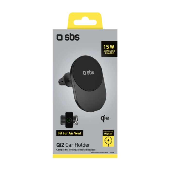 SBS - SBS Mobilhållare Luftventil Qi2 Trådlös Laddare 15W Magsafe