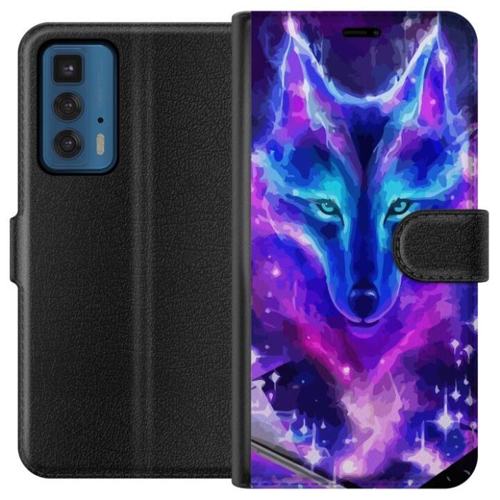 iSecrets - Plånboksfodral till Motorola Edge 20 Pro med Neon Varg