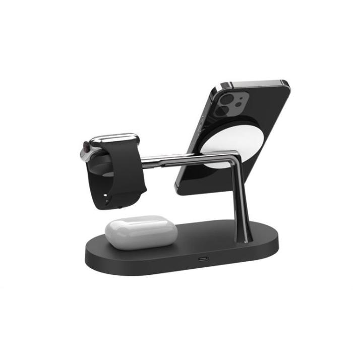UTGATT - Tech-Protect 3-i-1 Trådlös Laddare iPhone, Apple Watch, Airpods A14 - Svart