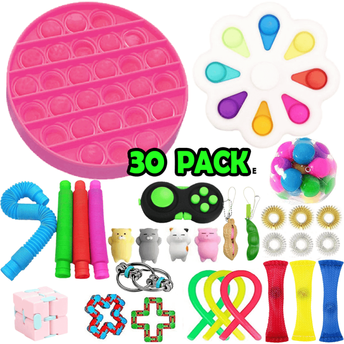 UTGATT5 - Adventsxkalender 30 Pack Fidget Toy Set Pop it Sensory Toy för Vuxna & Barn (E)