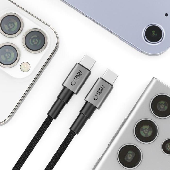 Tech-Protect - Tech-Protect USB-C Till USB-C kabel Ultraboost 25CM 15W - Grå