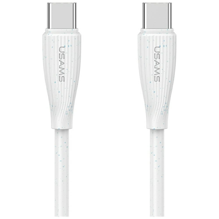 USAMS - Usams USB-C till USB-C Kabel 1m Green Series - Vit