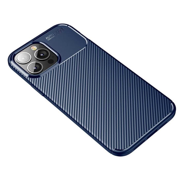 OEM - Carbon Fiber Mobilskal till Apple iPhone 13 Pro - Blå