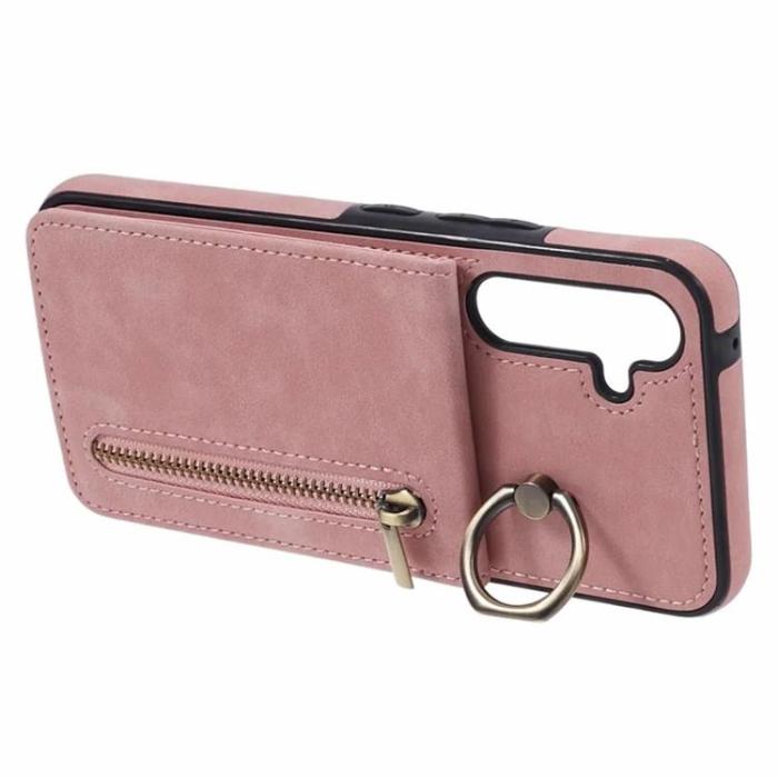 Taltech - Galaxy S24 Mobilskal Kickstand Korthållare - Rosa