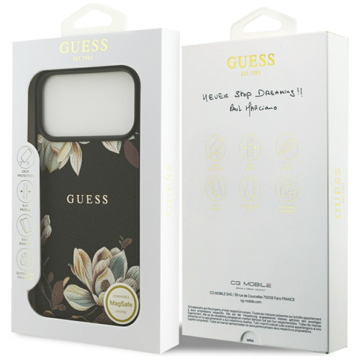 Guess - Guess iPhone 17 Pro Max Mobilskal Magsafe Classic Logo - Svart